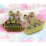 40pcs Antique Bronze Sailboat Charms Pendants DIY Jewelry