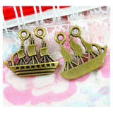 40pcs Antique Bronze Sailboat Charms Pendants DIY Jewelry