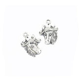 40pcs Horse With Cap Charms Pendant Antique Silver Plated Alloy 24x17mm