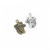 40pcs Horse With Cap Charms Pendant Antique Silver Plated Alloy 24x17mm