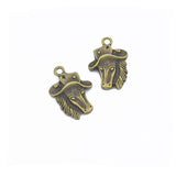 40pcs Horse With Cap Charms Pendant Antique Silver Plated Alloy 24x17mm