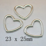 40pcs Antique Silver Plated Hollow Hearts Charms 25*23mm DIY Bracelet