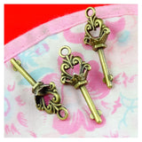 40pcs Antique Bronze Plated Key Charms Vintage Jewelry Pendants