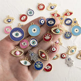 40pcs Mixed Colorful Enamel Eye Charms Pendant for DIY Necklace Bracelet