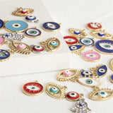 40pcs Mixed Colorful Enamel Eye Charms Pendant for DIY Necklace Bracelet