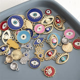 40pcs Mixed Colorful Enamel Eye Charms Pendant for DIY Necklace Bracelet