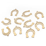 40pcs Raw Brass Hollow Horseshoe Shape Charm Pendants DIY Earrings Accessories