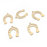40pcs Raw Brass Hollow Horseshoe Shape Charm Pendants DIY Earrings Accessories