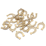 40pcs Raw Brass Hollow Horseshoe Shape Charm Pendants DIY Earrings Accessories