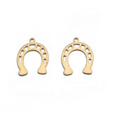 40pcs Raw Brass Hollow Horseshoe Shape Charm Pendants DIY Earrings Accessories