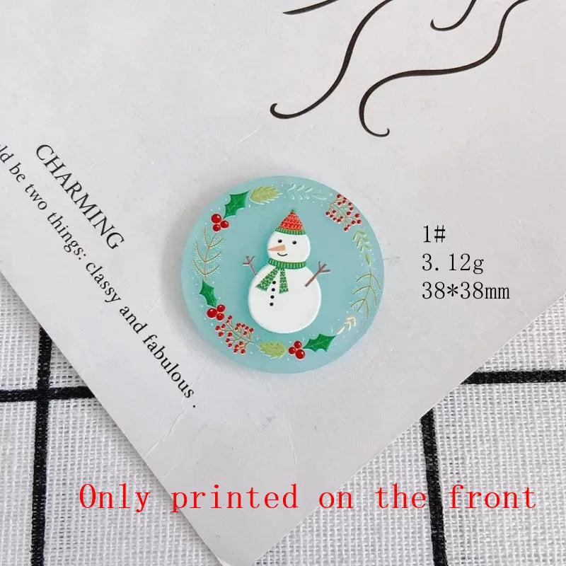 40pcs Christmas Pattern Acrylic Beads DIY Jewelry Accessory