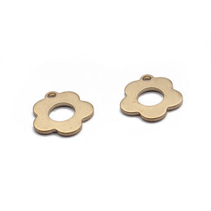 40pcs Small Flower Charms Brass Pendant for DIY Earrings Bracelet