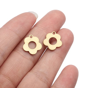 40pcs Small Flower Charms Brass Pendant for DIY Earrings Bracelet