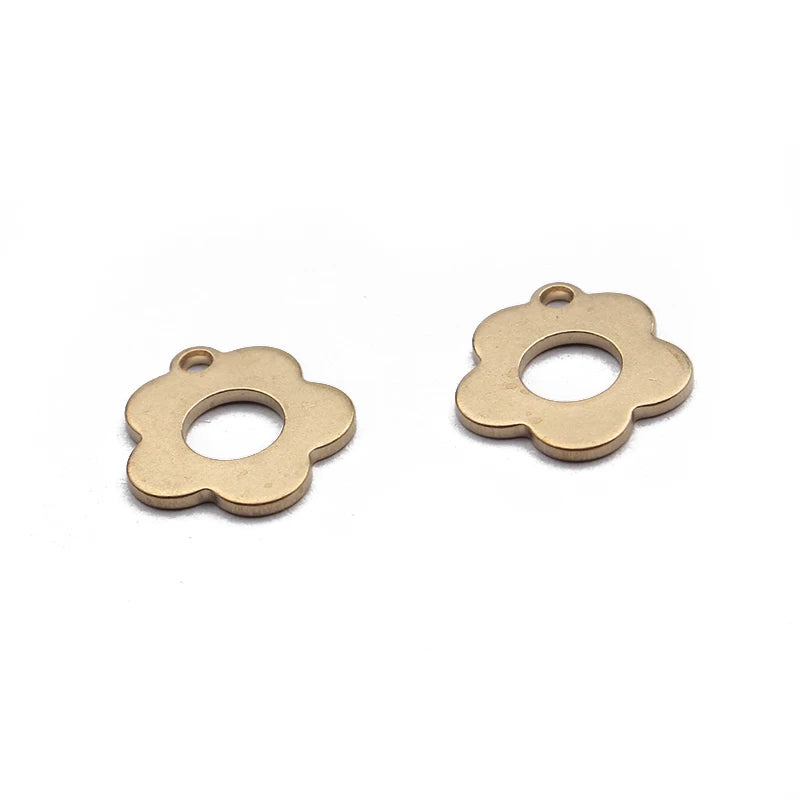 40pcs Small Flower Charms Brass Pendant for DIY Earrings Bracelet