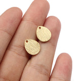 40pcs Brass 10x12mm Oval Teardrop Charms for Jewelry Making