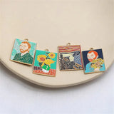 Alloy Sunflower Pattern Floating Locket Charms, DIY Jewelry Accessory