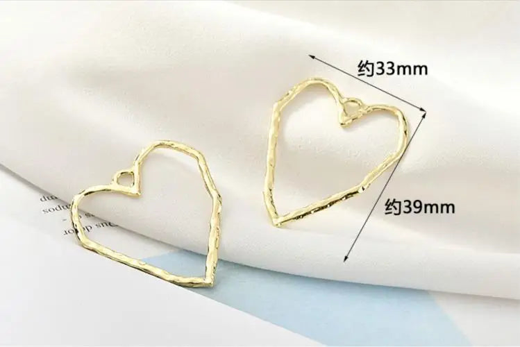 40pcs Alloy Geometric Heart Charms for DIY Jewelry, Necklace, Earring