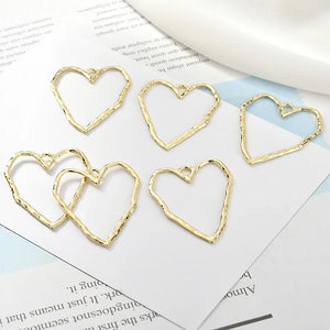 40pcs Alloy Geometric Heart Charms for DIY Jewelry, Necklace, Earring