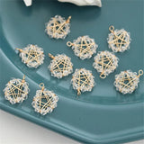 40pcs Copper Rounds Starts Shape Floating Locket Charms DIY Jewelry Accessory