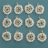 40pcs Copper Rounds Starts Shape Floating Locket Charms DIY Jewelry Accessory