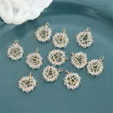 40pcs Copper Rounds Starts Shape Floating Locket Charms DIY Jewelry Accessory