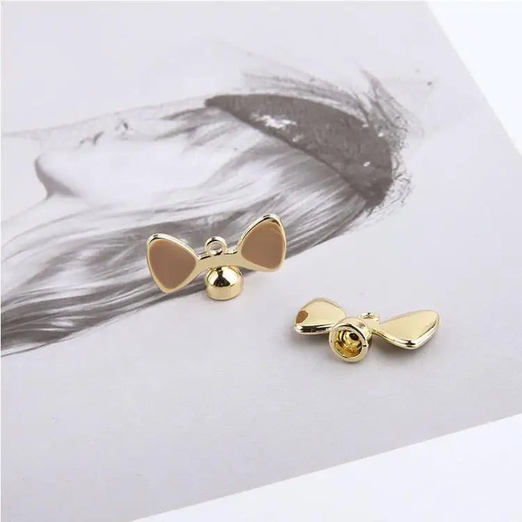 40pcs Cat Ears Bow-Knot Alloy Charms for DIY Earrings