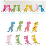 40pcs/Lot Dot Print Alloy Dinosaur Floating Locket Charms DIY Jewelry Pendant