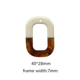 40pcs Splice Rectangular Hollow Frame Acrylic Beads for DIY Jewelry