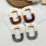 40pcs Splice Rectangular Hollow Frame Acrylic Beads for DIY Jewelry