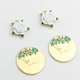Resin Rose Girls Pattern Alloy Floating Locket Charms DIY Jewelry Accessory