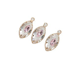 40pcs Zircon Horse Eye Copper Floating Locket Charms DIY Jewelry Accessory