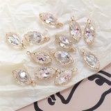 40pcs Zircon Horse Eye Copper Floating Locket Charms DIY Jewelry Accessory