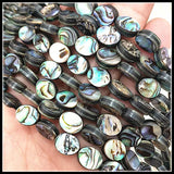 40pcs 8x10mm Abalone Shell Oval Beads for Women Bracelets