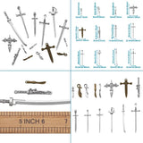 40pcs Tibetan Style Alloy Big Pendants and Sword DIY Jewelry Making Kit