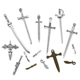 40pcs Tibetan Style Alloy Big Pendants and Sword DIY Jewelry Making Kit