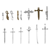 40pcs Tibetan Style Alloy Big Pendants and Sword DIY Jewelry Making Kit