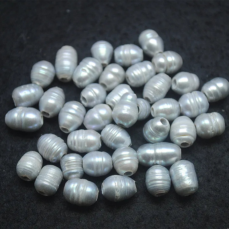 40pcs 8-9mm Freshwater Pearl Beads 3.0mm Hole Loose Beads for Bracelets