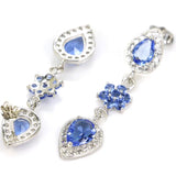 Gorgeous Aquamarine Citrine Tanzanite CZ Earrings, 925 Sterling Silver