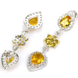 Gorgeous Aquamarine Citrine Tanzanite CZ Earrings, 925 Sterling Silver