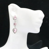 Lovely 4.6g Tanzanite Pink Kunzite Aquamarine CZ Silver Earrings