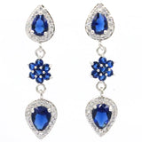 Lovely 4.6g Tanzanite Pink Kunzite Aquamarine CZ Silver Earrings