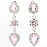 Lovely 4.6g Tanzanite Pink Kunzite Aquamarine CZ Silver Earrings