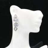Golden Citrine Tanzanite CZ Silver Earrings Drop