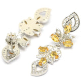 Golden Citrine Tanzanite CZ Silver Earrings Drop