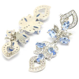 Golden Citrine Tanzanite CZ Silver Earrings Drop