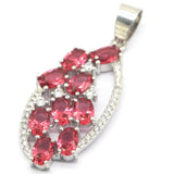 Pink Garnet CZ Silver Pendant