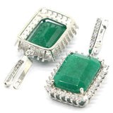 Green Emerald Ruby Cubic Zircon 925 Silver Jewelry Set