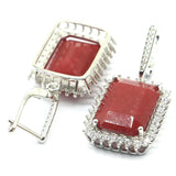 Green Emerald Ruby Cubic Zircon 925 Silver Jewelry Set