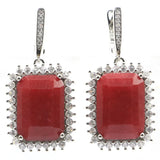 Green Emerald Ruby Cubic Zircon 925 Silver Jewelry Set