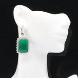 Green Emerald Ruby Cubic Zircon 925 Silver Jewelry Set